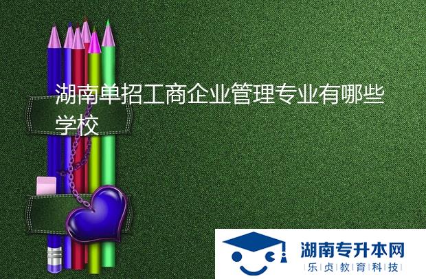 湖南单招工商企业管理专业有哪些学校