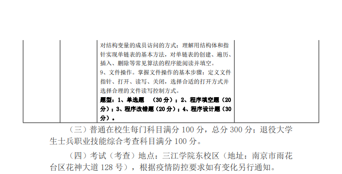 2023年三江学院五年一贯制高职“专转本”考试（考查）内容(图11)