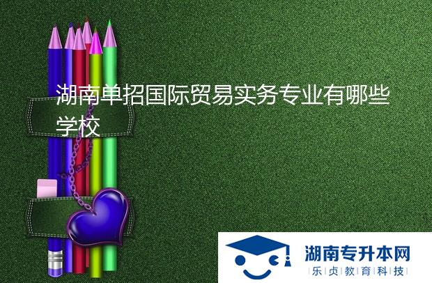 湖南单招国际贸易实务专业有哪些学校