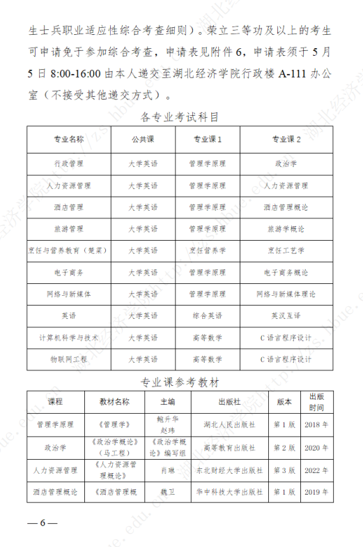 2023年湖北经济学院专升本招生简章公布(图6)