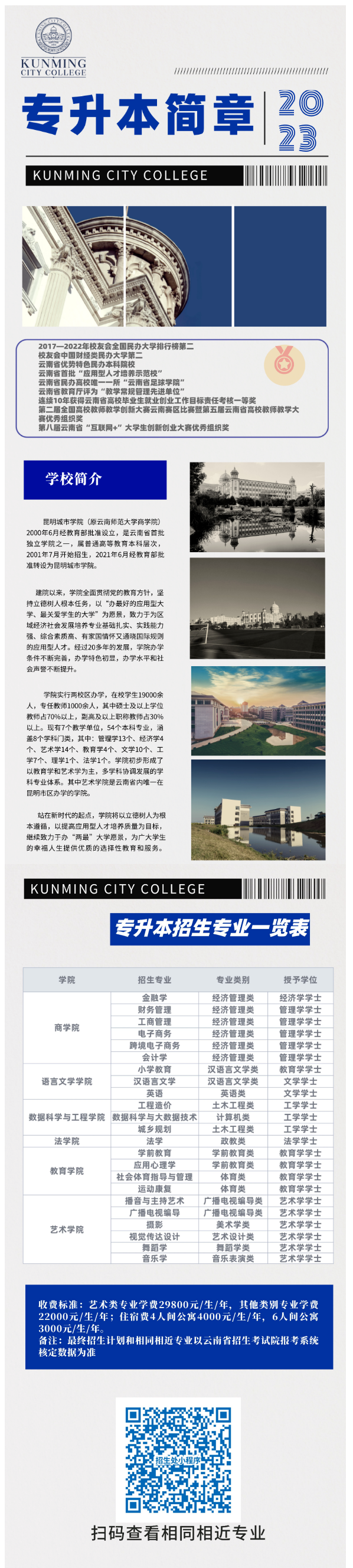 2023年昆明城市学院专升本招生简章(图1)