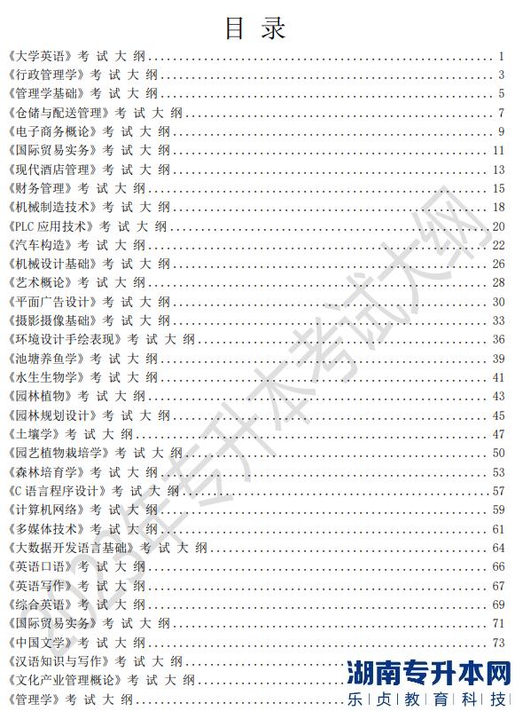 2023年湖南应用技术学院专升本考试大纲(图2)