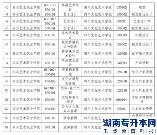 四川文化艺术学院2023年专升本招生专业(图4)