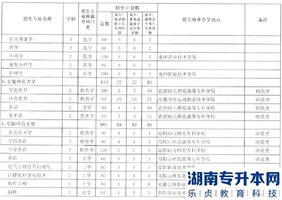 安徽省2023年专升本分校分专业招生计划表(图5)
