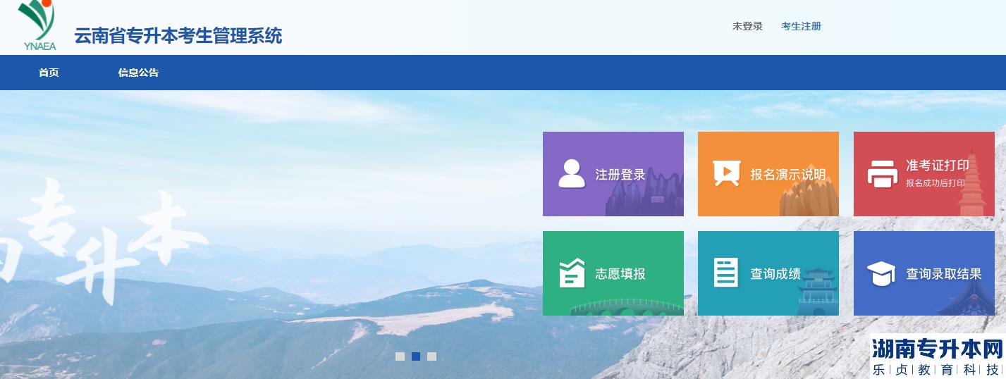 云南省招生考试院专升本考生管理系统点击查询录取结果
