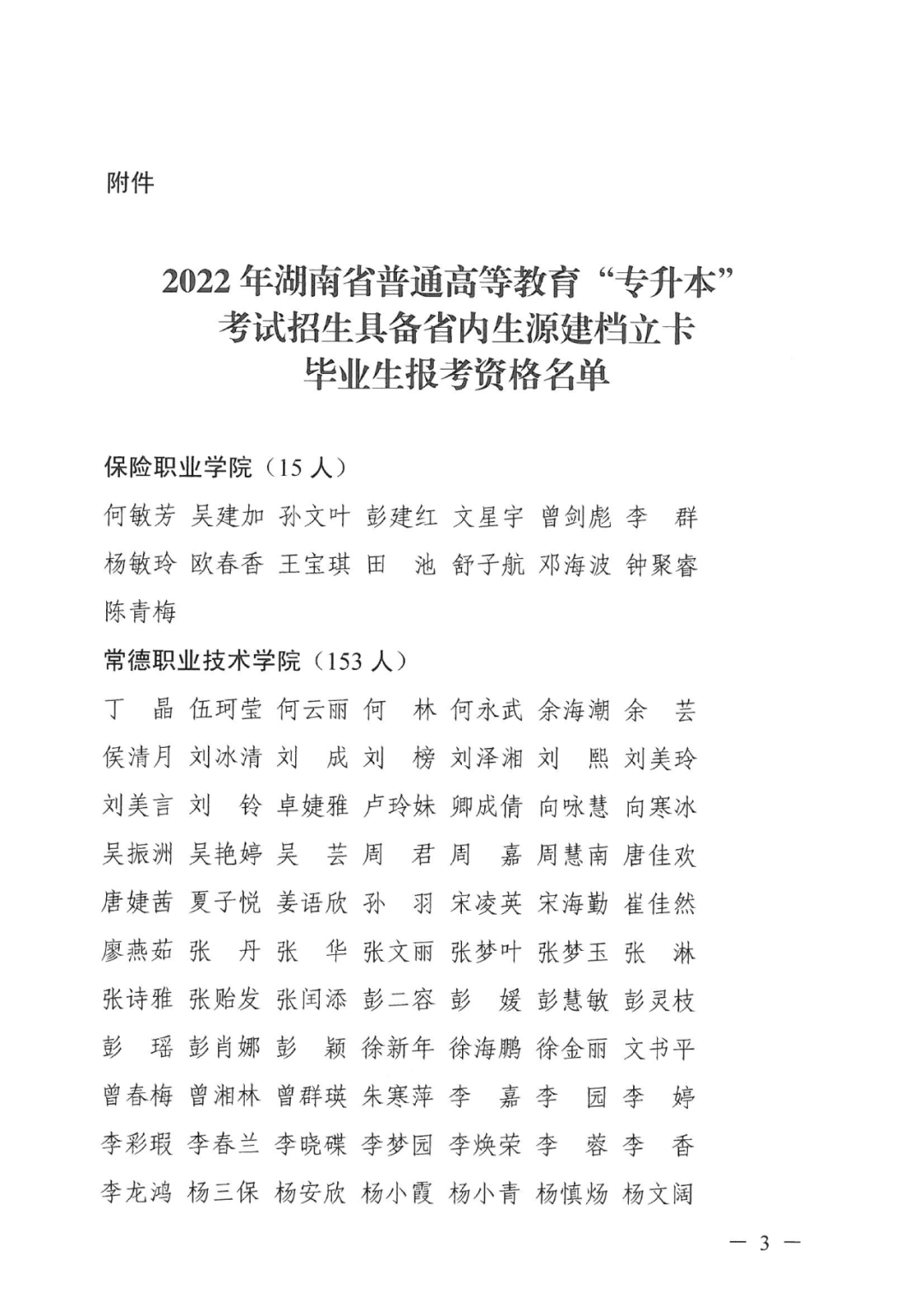 2022年湖南“专升本” 省内生源建档立卡毕业生报考资格审核结果的公示(图3)