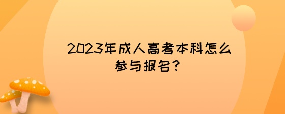 2023年成人高考本科怎么参与报名？.jpeg
