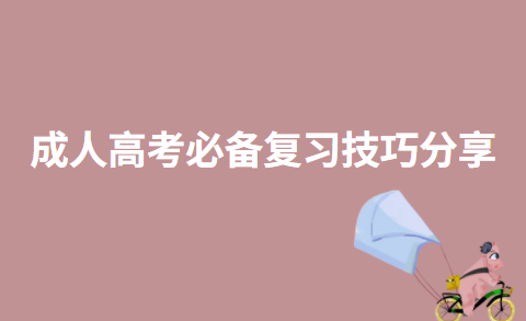 成人高考必备复习技巧分享
