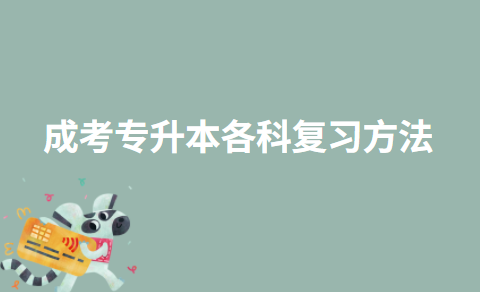 成考专升本各科复习方法