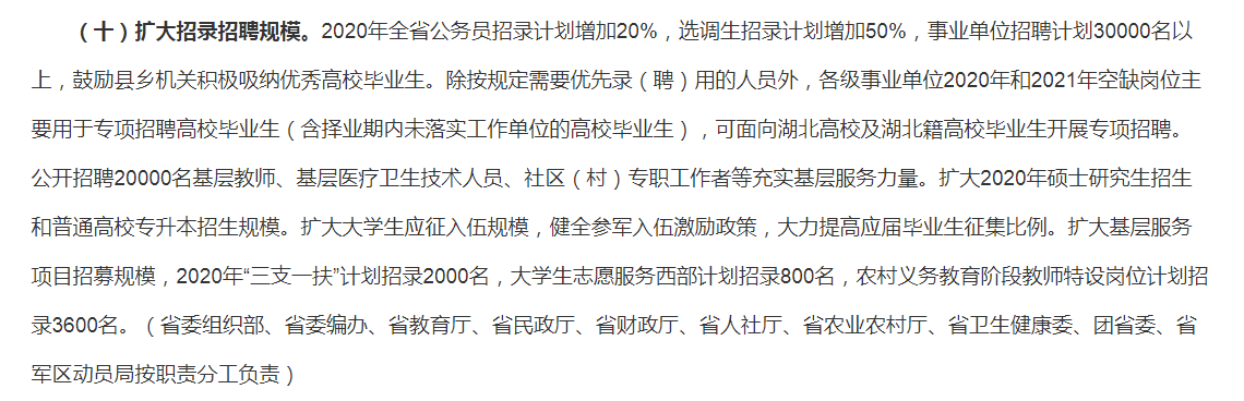 湖南省公务员招录计划增加20%